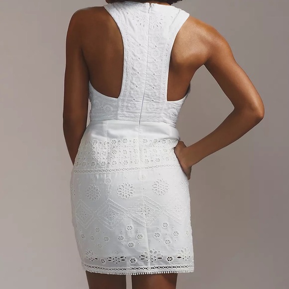 Anthropologie Maeve Eyelet Halter Mini Dress - Picture 8 of 14
